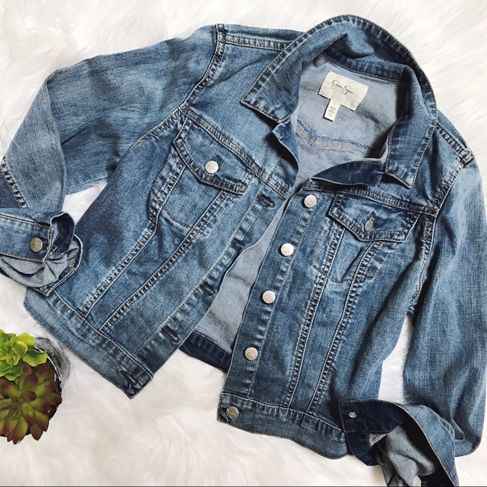 Jessica Simpson Cropped Denim Jacket